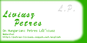 liviusz petres business card